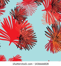 Summer tropical vector design for banner or flyer with exotic leaves.