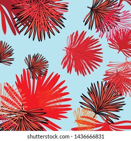 Summer tropical vector design for banner or flyer with exotic leaves.