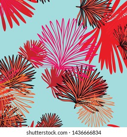 Summer tropical vector design for banner or flyer with exotic leaves.