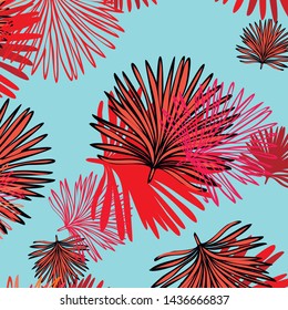Summer tropical vector design for banner or flyer with exotic leaves.