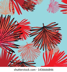 Summer tropical vector design for banner or flyer with exotic leaves.