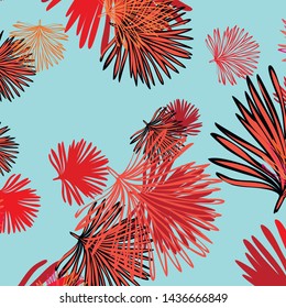 Summer tropical vector design for banner or flyer with exotic leaves.