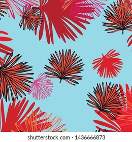Summer tropical vector design for banner or flyer with exotic leaves.