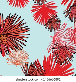 Summer tropical vector design for banner or flyer with exotic leaves.