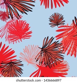 Summer tropical vector design for banner or flyer with exotic leaves.