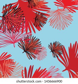 Summer tropical vector design for banner or flyer with exotic leaves.
