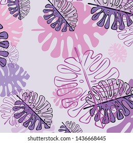 Summer tropical vector design for banner or flyer with exotic leaves.