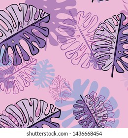 Summer tropical vector design for banner or flyer with exotic leaves.