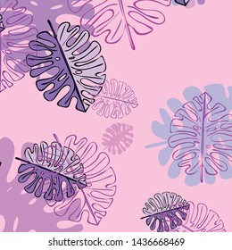 Summer tropical vector design for banner or flyer with exotic leaves.