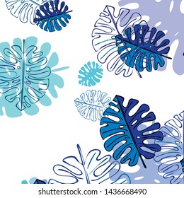 Summer tropical vector design for banner or flyer with exotic leaves.