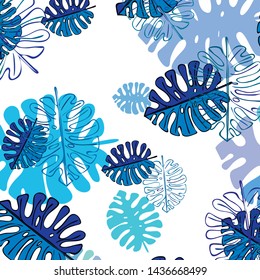 Summer tropical vector design for banner or flyer with exotic leaves.