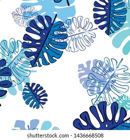 Summer tropical vector design for banner or flyer with exotic leaves.