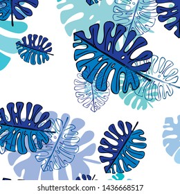 Summer tropical vector design for banner or flyer with exotic leaves.