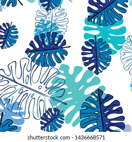 Summer tropical vector design for banner or flyer with exotic leaves.