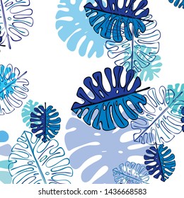 Summer tropical vector design for banner or flyer with exotic leaves.