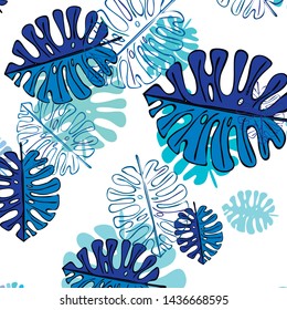 Summer tropical vector design for banner or flyer with exotic leaves.