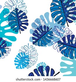 Summer tropical vector design for banner or flyer with exotic leaves.