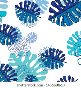 Summer tropical vector design for banner or flyer with exotic leaves.