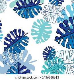 Summer tropical vector design for banner or flyer with exotic leaves.