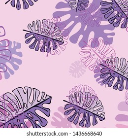 Summer tropical vector design for banner or flyer with exotic leaves.