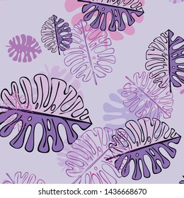 Summer tropical vector design for banner or flyer with exotic leaves.