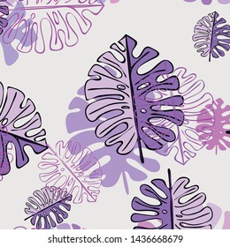 Summer tropical vector design for banner or flyer with exotic leaves.