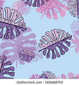 Summer tropical vector design for banner or flyer with exotic leaves.