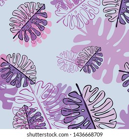 Summer tropical vector design for banner or flyer with exotic leaves.