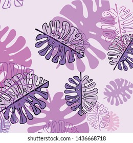 Summer tropical vector design for banner or flyer with exotic leaves.