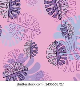 Summer tropical vector design for banner or flyer with exotic leaves.