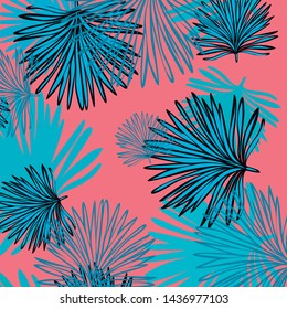 Summer tropical vector design for banner or flyer with exotic leaves.
