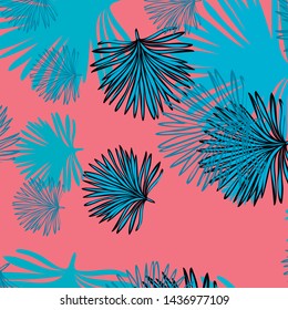 Summer tropical vector design for banner or flyer with exotic leaves.