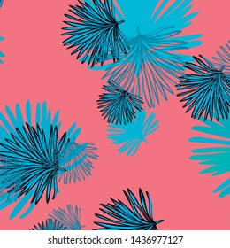 Summer tropical vector design for banner or flyer with exotic leaves.