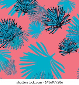 Summer tropical vector design for banner or flyer with exotic leaves.