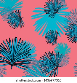 Summer tropical vector design for banner or flyer with exotic leaves.