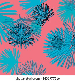 Summer tropical vector design for banner or flyer with exotic leaves.