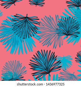 Summer tropical vector design for banner or flyer with exotic leaves.