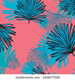 Summer tropical vector design for banner or flyer with exotic leaves.