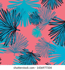 Summer tropical vector design for banner or flyer with exotic leaves.