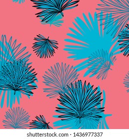 Summer tropical vector design for banner or flyer with exotic leaves.