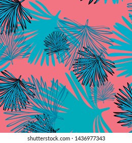 Summer tropical vector design for banner or flyer with exotic leaves.