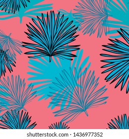 Summer tropical vector design for banner or flyer with exotic leaves.