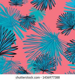 Summer tropical vector design for banner or flyer with exotic leaves.