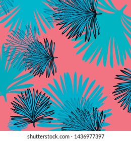Summer tropical vector design for banner or flyer with exotic leaves.