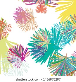 Summer tropical vector design for banner or flyer with exotic leaves.