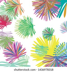 Summer tropical vector design for banner or flyer with exotic leaves.