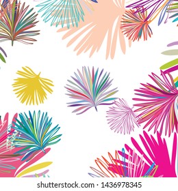 Summer tropical vector design for banner or flyer with exotic leaves.