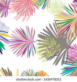 Summer tropical vector design for banner or flyer with exotic leaves.