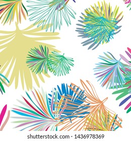 Summer tropical vector design for banner or flyer with exotic leaves.