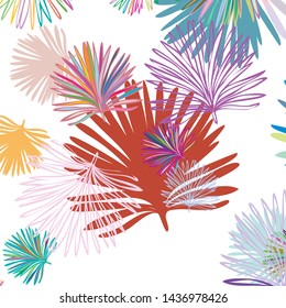 Summer tropical vector design for banner or flyer with exotic leaves.